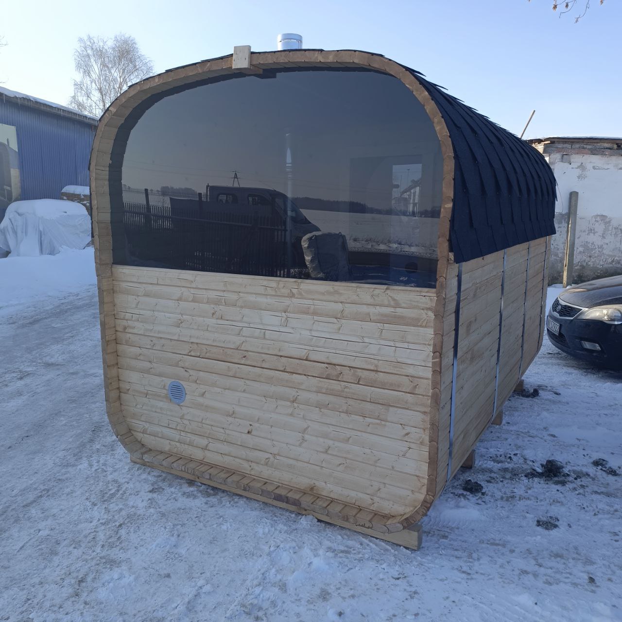 Quadroglass5 Panoramic Glass Back Wall For Quadro Sauna - Image 1